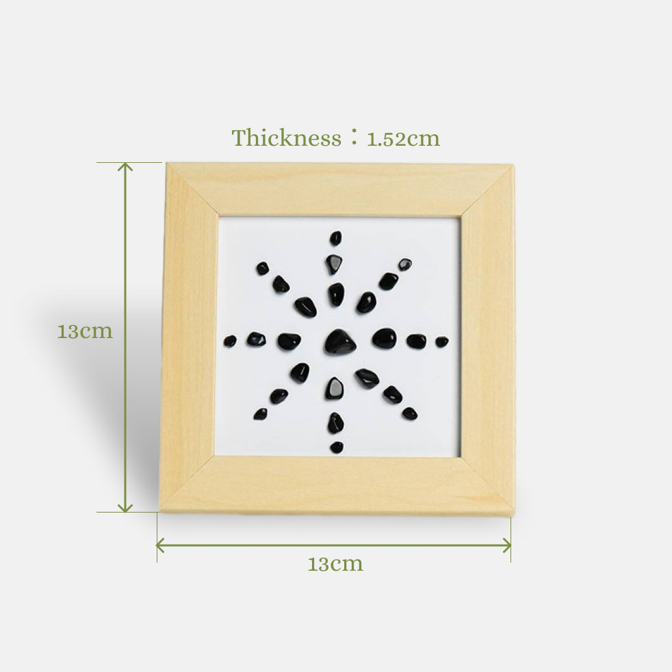 Protection & Strength - Obsidian Sunflower Crystal Decor Frame