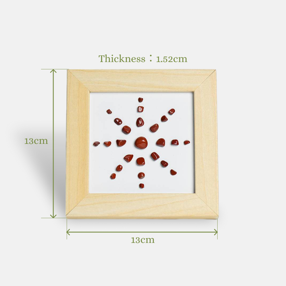 Vitality & Passion - Red Jasper Sunflower Crystal Decor Frame