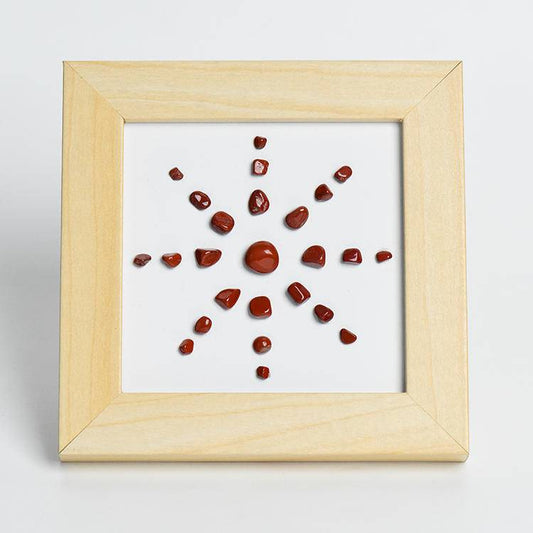 Vitality & Passion - Red Jasper Sunflower Crystal Decor Frame