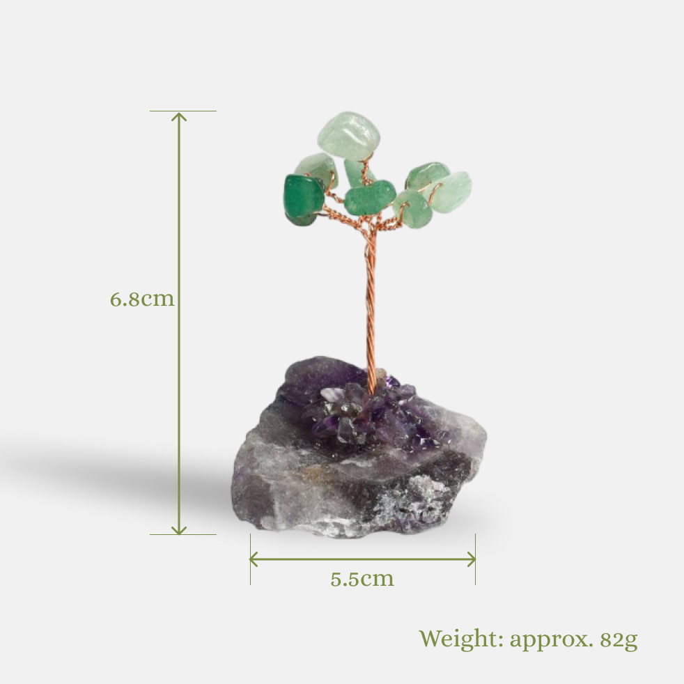 Intuitive Prosperity – Green Aventurine Crystal Tree on Amethyst Base