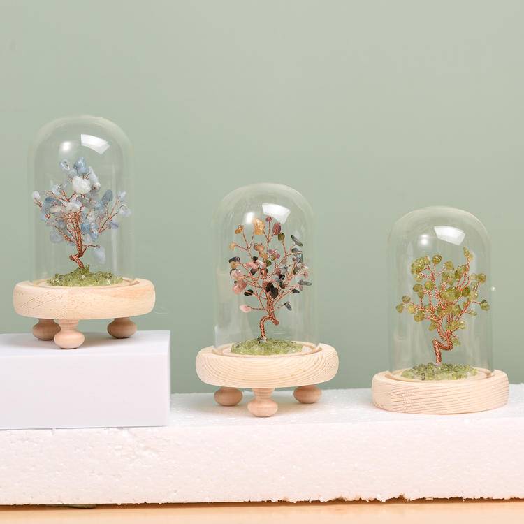 Confidence and Courage - Aquamarine and Peridot Crystal Tree Decoration