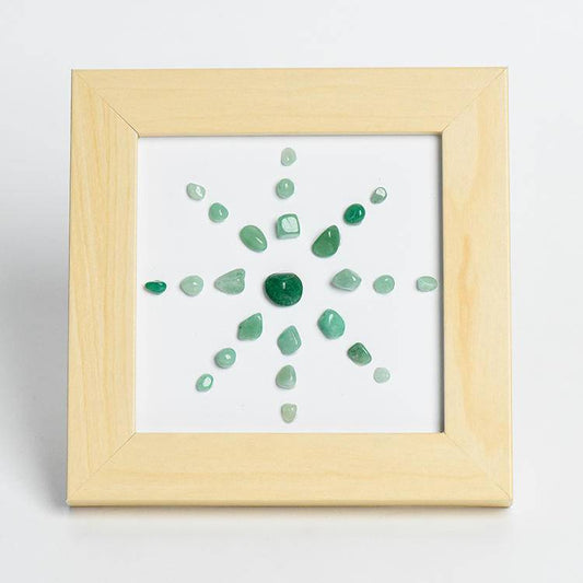 Prosperity & Opportunity - Green Aventurine Sunflower Crystal Decor Frame