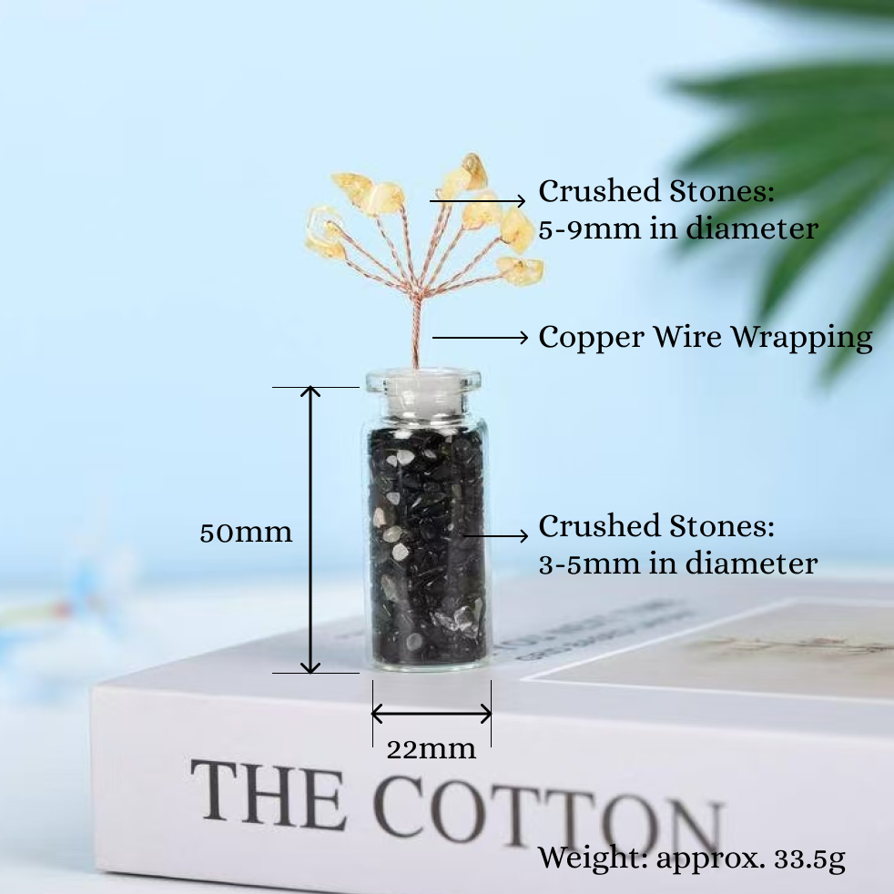 Protection and Grounding-Obsidian Wish Bottle Crystal Tree Decor