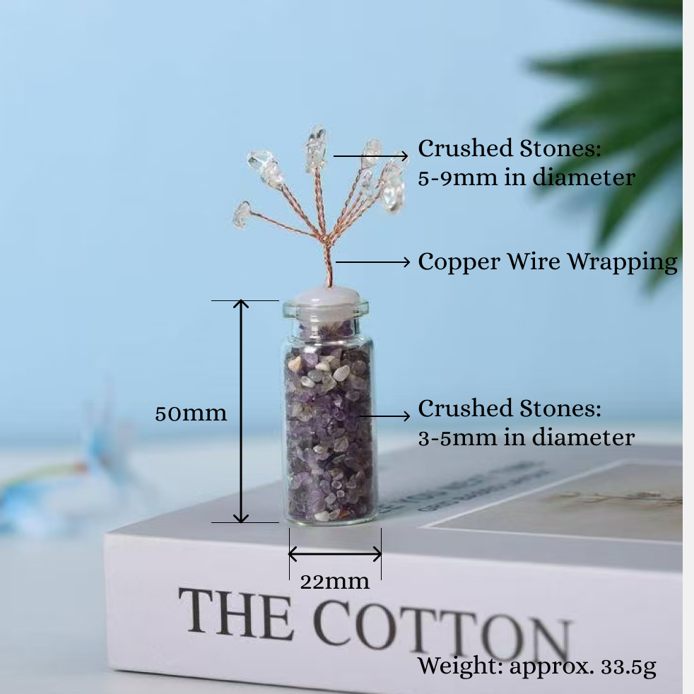 Wisdom and Balance-Amethyst Wish Bottle Crystal Tree Decor