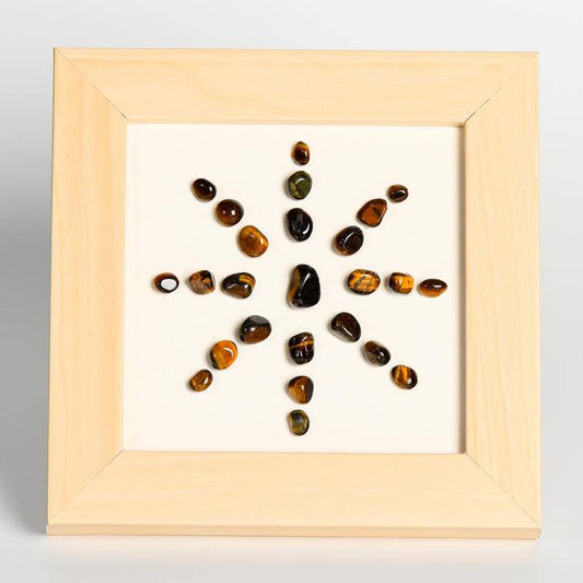 Courage & Insight - Tiger's Eye Sunflower Crystal Decor Frame