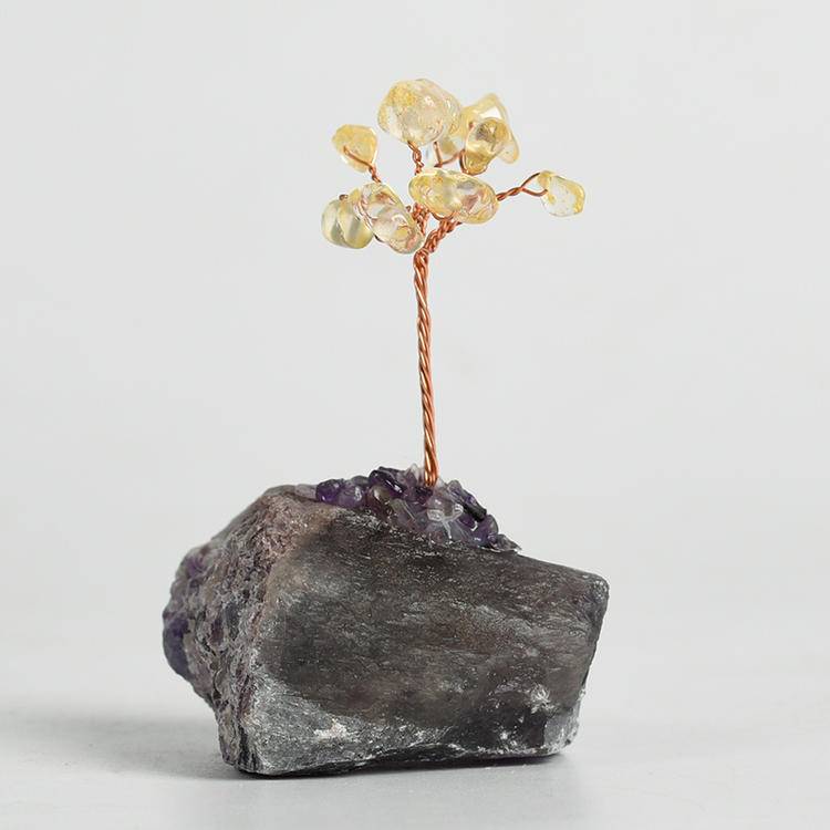 Manifestation Mastery – Citrine Crystal Tree on Amethyst Base