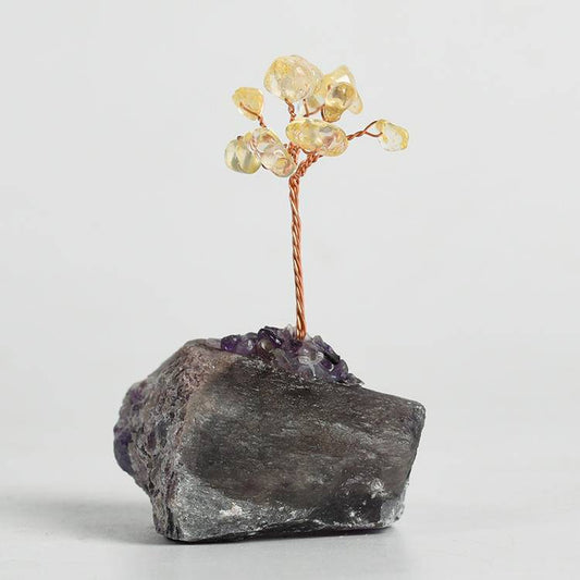 Manifestation Mastery – Citrine Crystal Tree on Amethyst Base