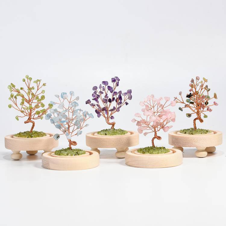 Confidence and Courage - Aquamarine and Peridot Crystal Tree Decoration