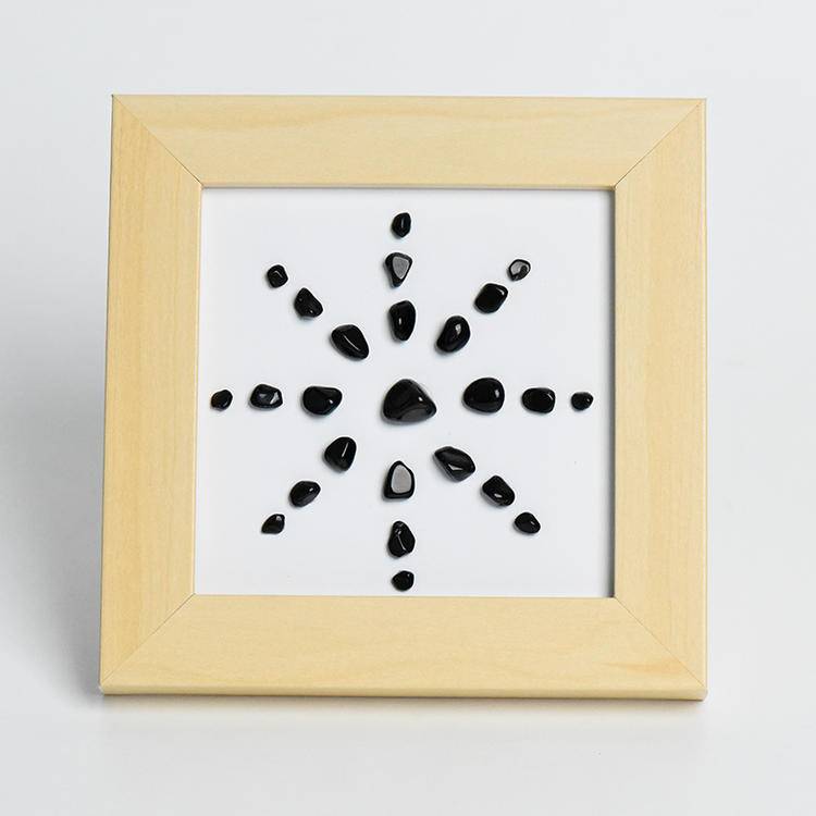Protection & Strength - Obsidian Sunflower Crystal Decor Frame