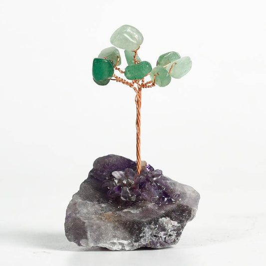 Intuitive Prosperity – Green Aventurine Crystal Tree on Amethyst Base