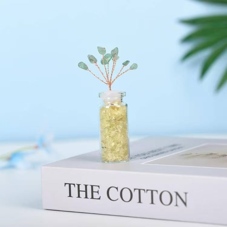 Wealth and Success-Citrine Wish Bottle Crystal Tree Decor