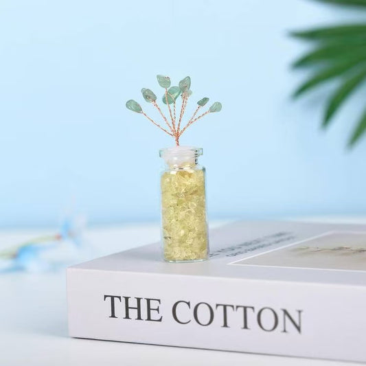 Wealth and Success-Citrine Wish Bottle Crystal Tree Decor