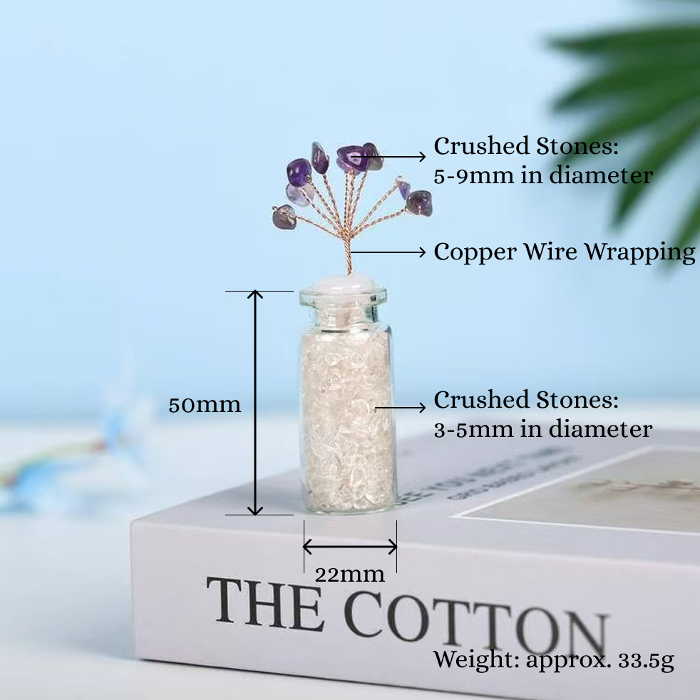 Healing and Purification – Clear Quartz Wish Bottle Crystal Tree Decor