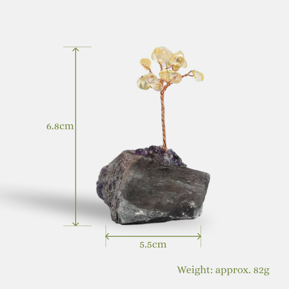 Manifestation Mastery – Citrine Crystal Tree on Amethyst Base