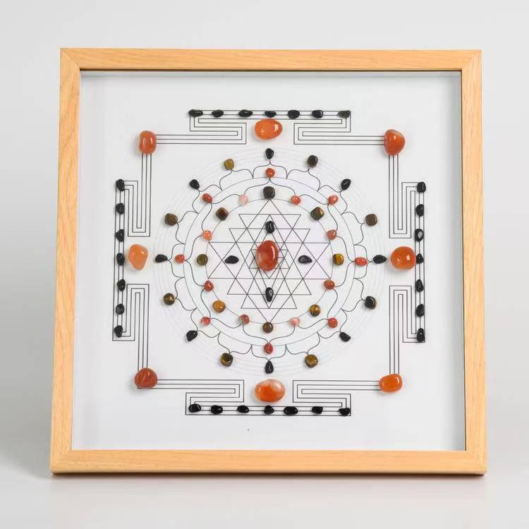 Confidence and Strength - Square Crystal Grid Frame