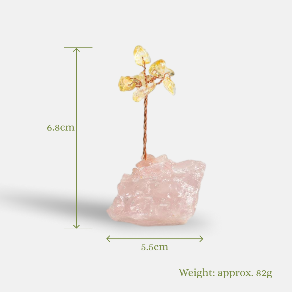 Self-Love & Abundance – Citrine Crystal Tree on Rose Quartz Base