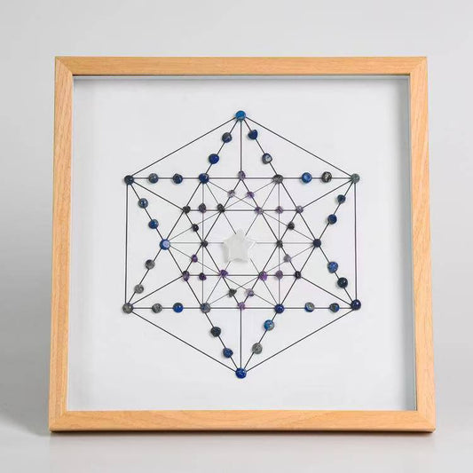 Spiritual Growth - White Star - Square Crystal Grid Frame