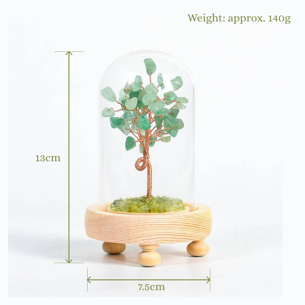 Luck and Prosperity-Green Aventurine and Peridot Crystal Tree Decoration