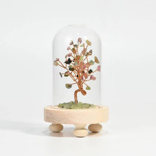 Fortune and Power - Tourmaline and Peridot Crystal Tree Decoration