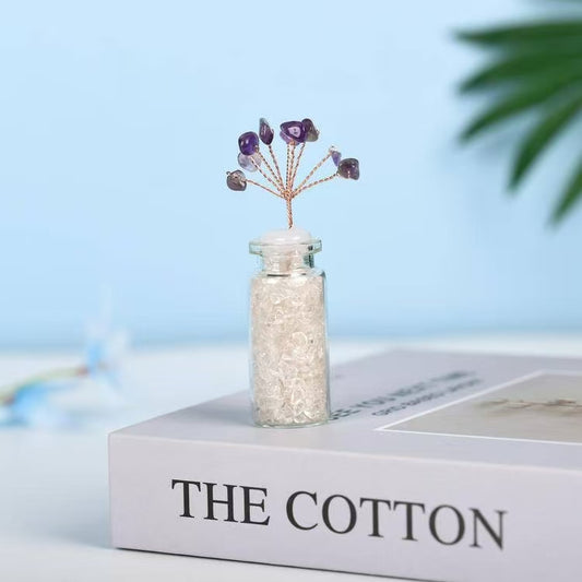 Healing and Purification – Clear Quartz Wish Bottle Crystal Tree Decor