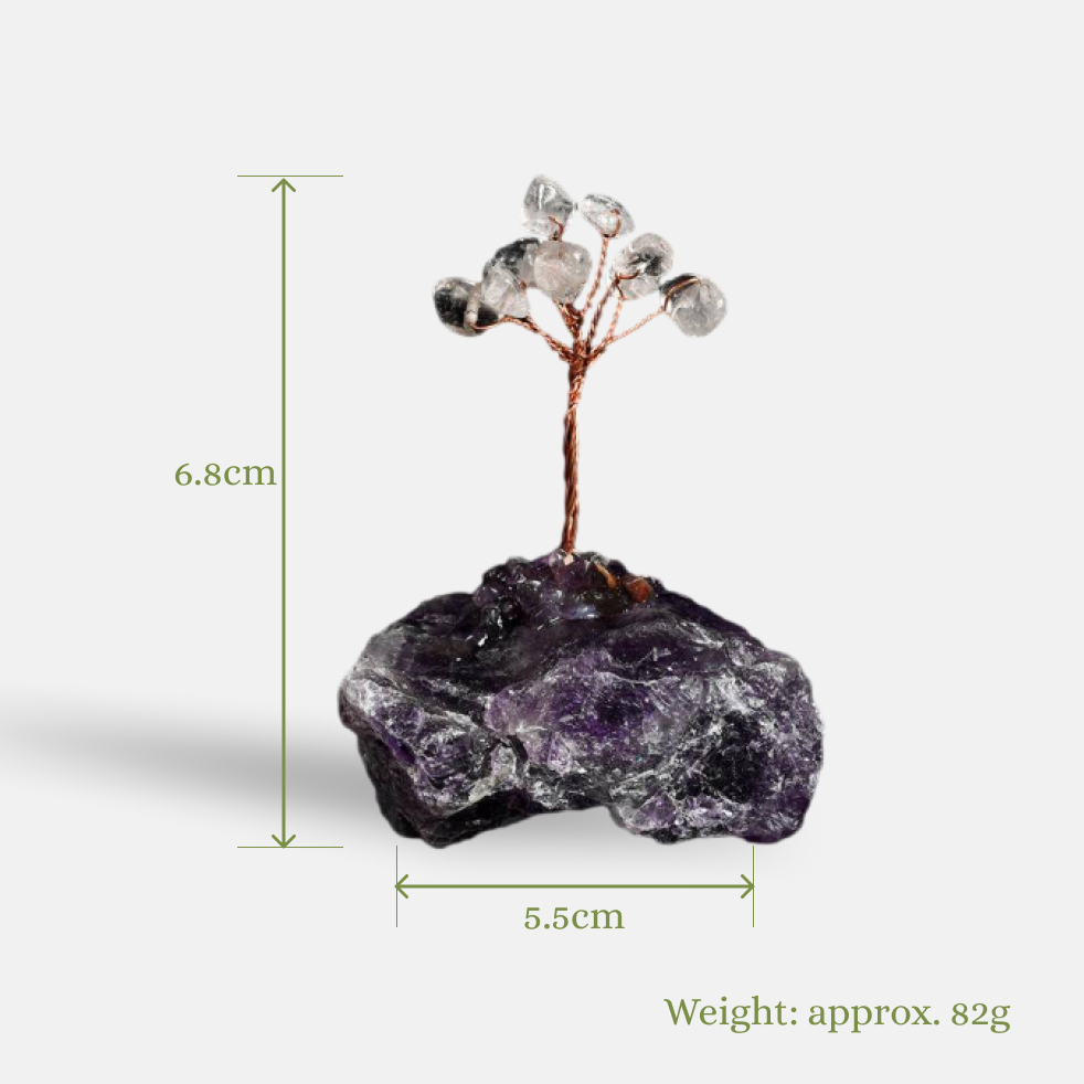 Divine Clarity Amplified – Clear Quartz Crystal Tree on Amethyst Base