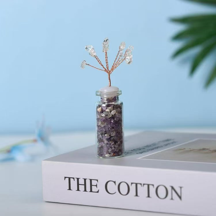 Wisdom and Balance-Amethyst Wish Bottle Crystal Tree Decor