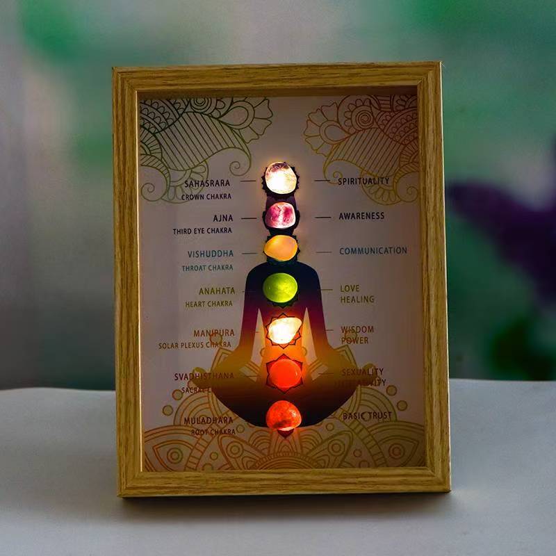 Seven Chakra Crystal Raw Stone Frame (Light Version)