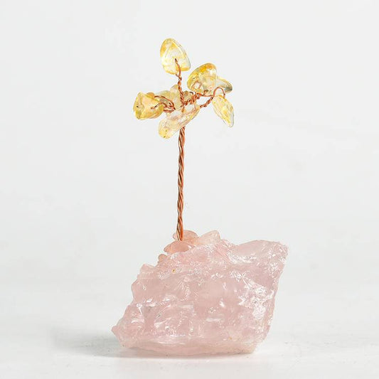 Self-Love & Abundance – Citrine Crystal Tree on Rose Quartz Base
