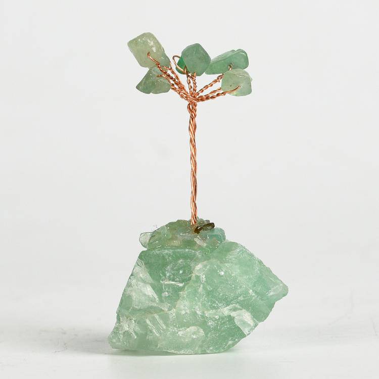 Abundance & Clarity – Green Aventurine Crystal Tree on Fluorite Base