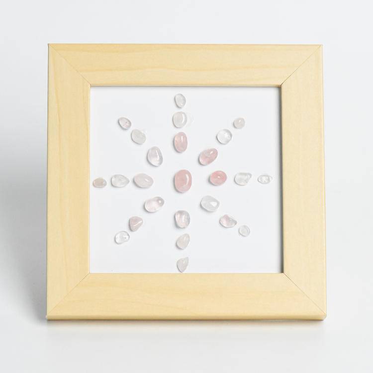 Love & Harmony - Rose Quartz Sunflower Crystal Decor Frame